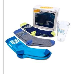 Seinfeld Pint Glass and set lot of 3 Sock birthday gift new